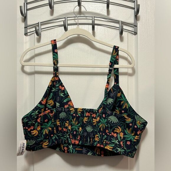 NWT Old Navy women's cross front poplin bralette size 2X banana tropical print - Picture 5 of 16